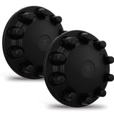 Alcoa Aero Front Matte Black Interlocking Hub Cover Kits (Clamp On) Set of 2