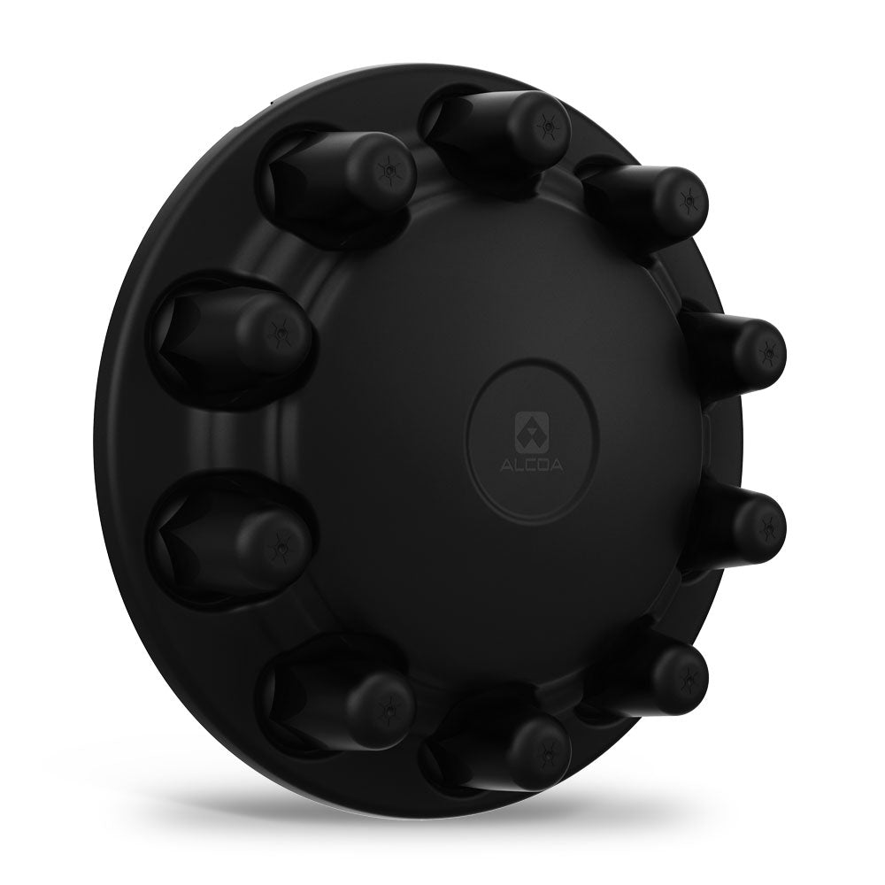 Alcoa Aero Front Matte Black Interlocking Hub Cover Kits (Direct Screw On) Set of 2
