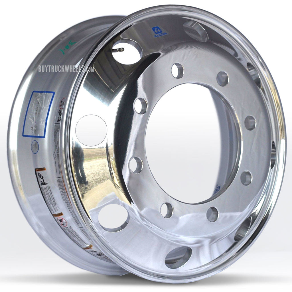 19.5x6.75 Hub Piloted Alcoa Wheel-Polished Out (Steering)