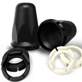Alcoa Aero Front Matte Black Interlocking Hub Cover Kits (Clamp On) Set of 2